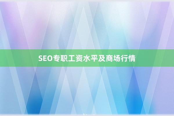 SEO专职工资水平及商场行情